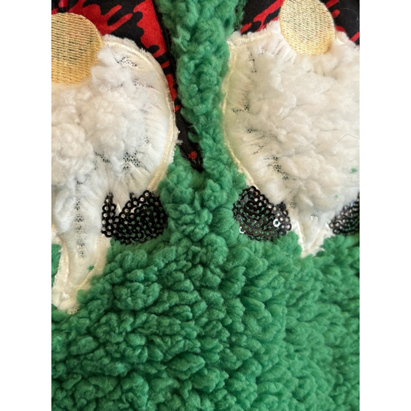 Poof New York Women's Small Green Gnome Merry Christmas Fuzzy Holiday Sweater - Picture 6 of 13